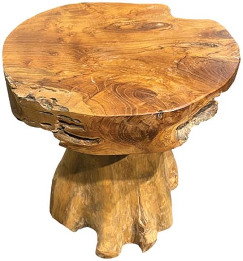 Teak Root Mushroom Round Lamp Table