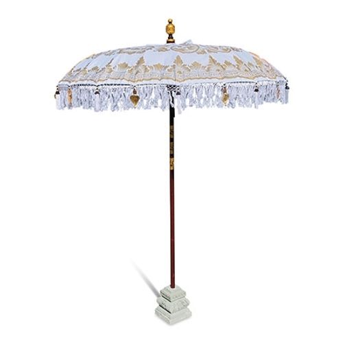 Bali Cloud White and Gold Sun Parasol