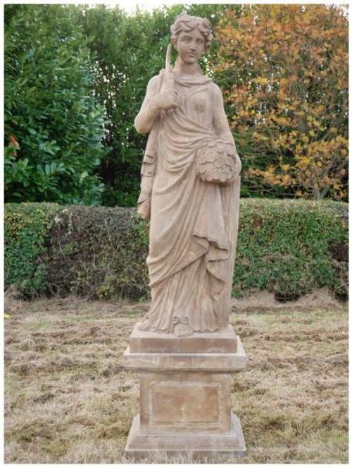 Hand Carved Stone Lady with Sickle Statue