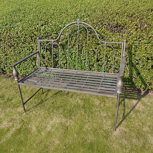 Grey Metal Garden Bench