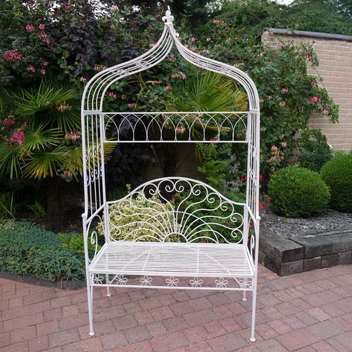 White Metal Garden Chris Bench