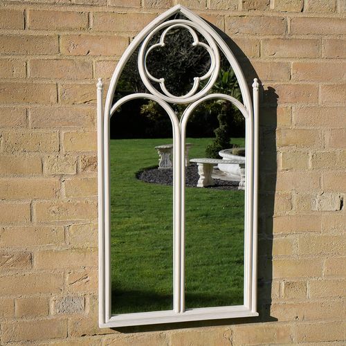 Gothic Off White Garden Mirror