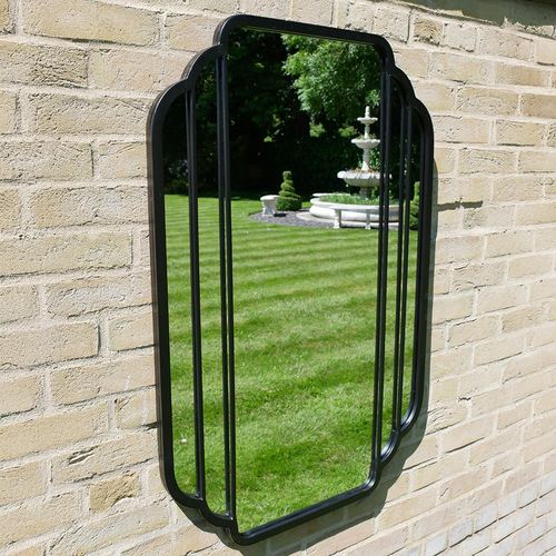 Black Metal Victorian Garden Mirror