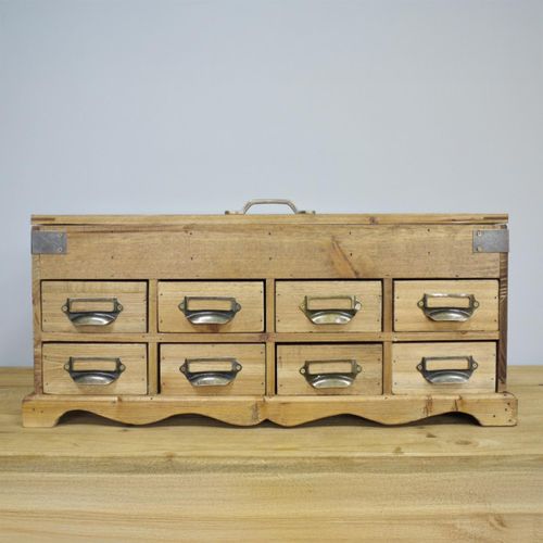 Dutch Wooden 8 Drawer Storage Unit