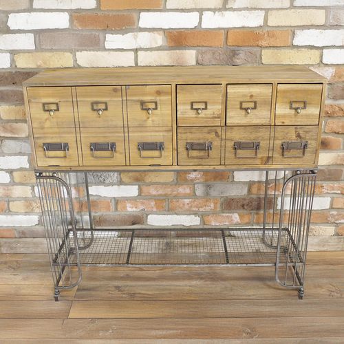 Dutch Wood and Metal Multi Drawer Cabinet