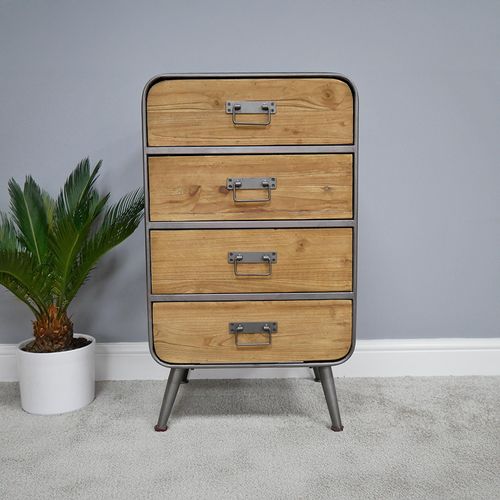 Dutch Industrial Retro 4 Drawer Chest