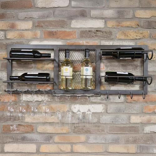 Dutch Black Metal Wine Wide Wall Unit