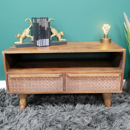 Dutch Mango Wood 2 Drawer TV Unit