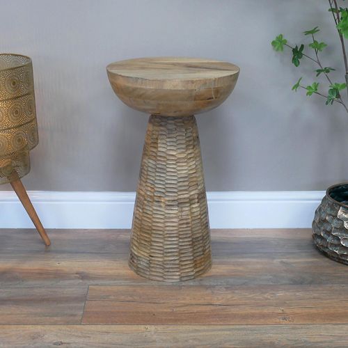 Dutch Wooden Round Side Table - 8959