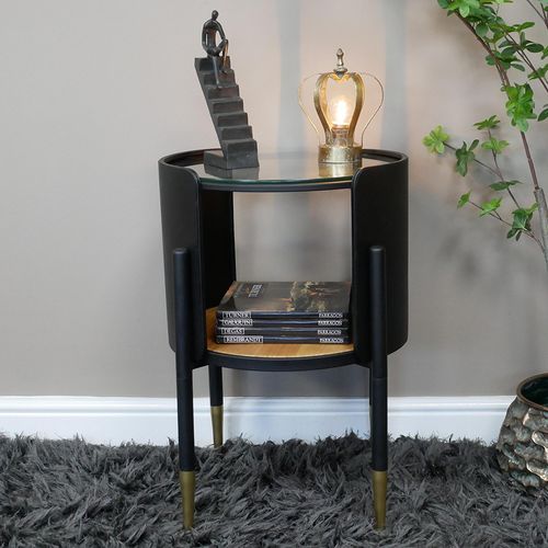 Dutch Black Round Side Table