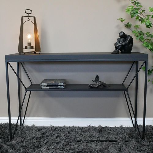 Dutch Black Console Table with Shelf