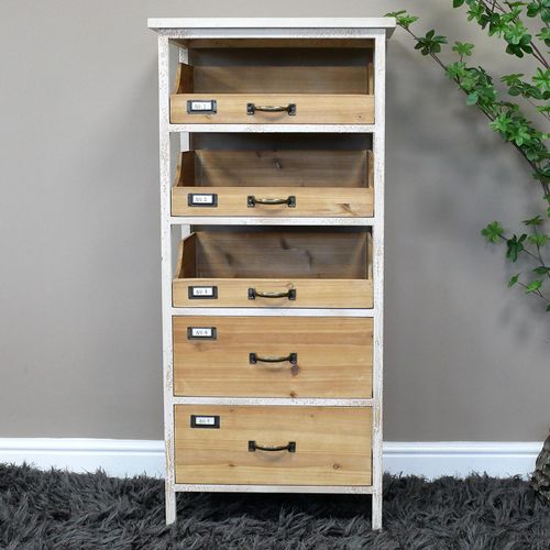 Dutch Wood and White Metal Storage Cabinet