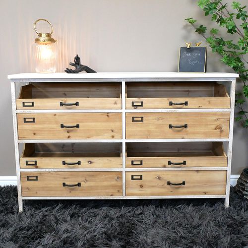 Dutch Wood and White Metal Large Storage Console Table