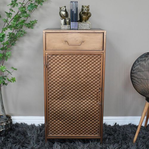 Dutch Copper 1 Door 1 Drawer Hall Cabinet
