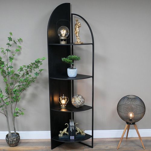 Dutch Black Metal Corner Shelving Unit
