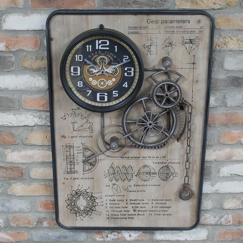 Industrial Style Gear Wall Clock