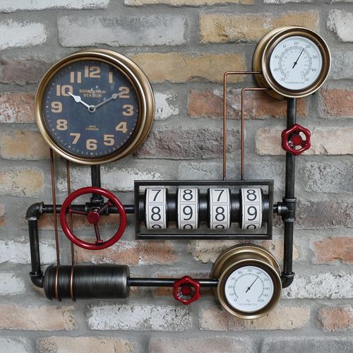 Industrial Style Pipe Clock - Set of 2