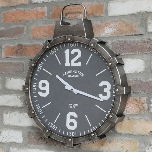 Industrial Round Wall Clock - Set of 2