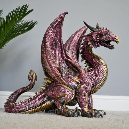 Red Resing Dragon Statue