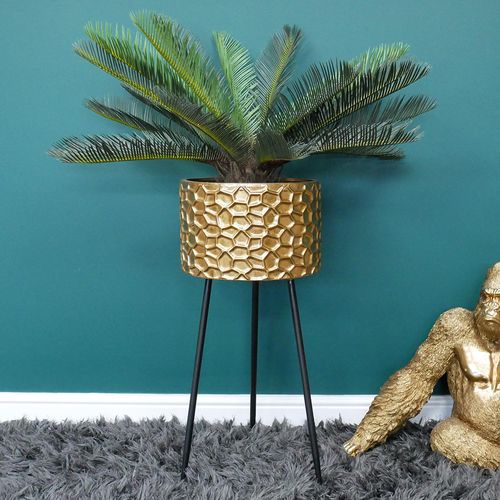 Gold Artificial Flower Planter - Set of 2