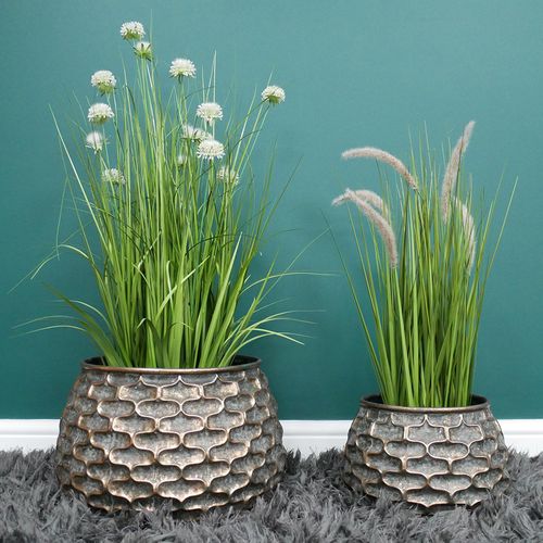 Artificial Flowers Small Planters - Set of 2