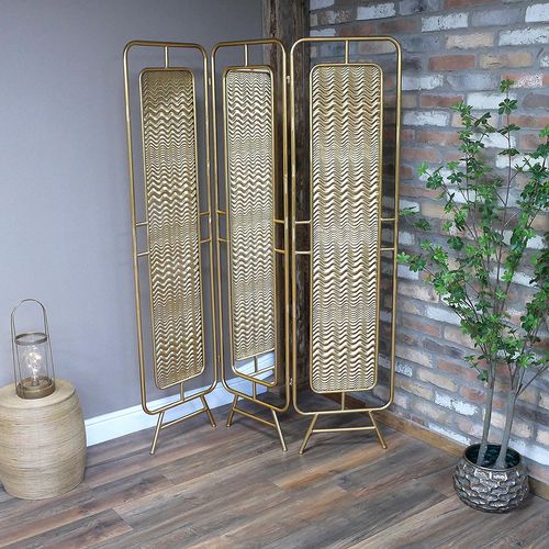 Tall Gold Mirrored Screen