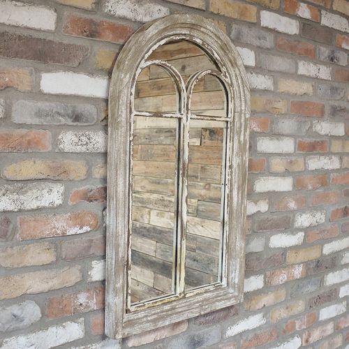 Arch Rustic Wood Wall Mirror