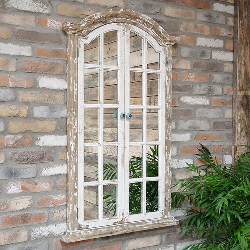 Rustic White Window Look Mirror