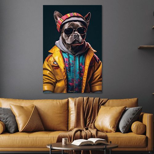 Bull Dog Tempered Glass Wall Art