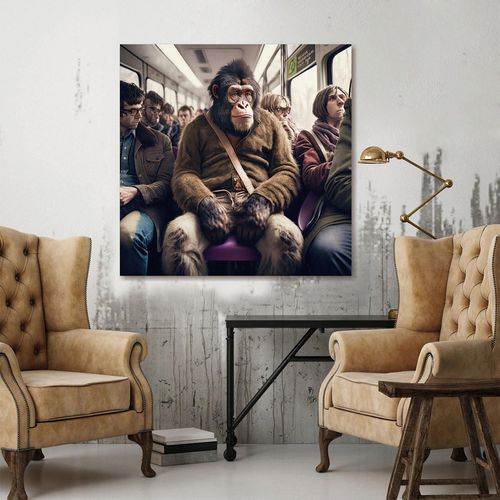 Ape Tempered Glass Square Wall Art