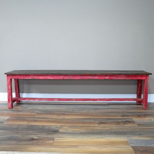 Dutch Red Wooden Large Bench