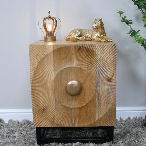 Dutch Mango Wood 1 Door Bedside Cabinet