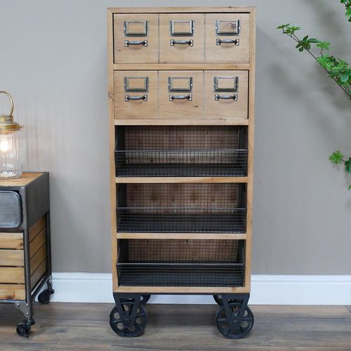 Dutch Wood and Metal Storage Cabinet