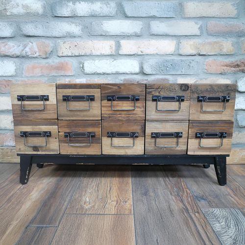 Dutch Wooden Multi Drawer Wide Storage Unit