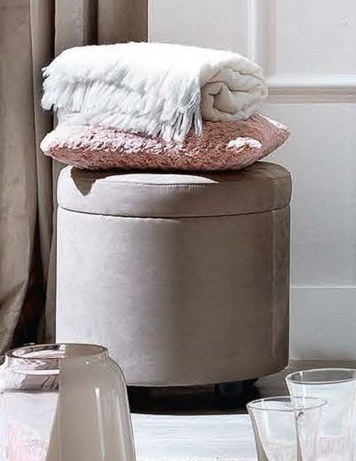 Modum Platinum Italian Nabucco Round Pouf