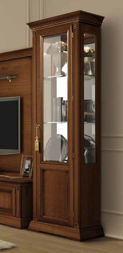 Camel Treviso Cherry Wood Italian 1 Door Display Cabinet - RHF