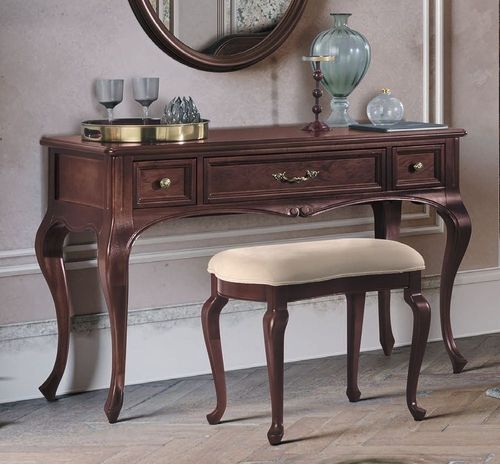 Camel Verdi Walnut French Style 3 Drawer Dressing Table