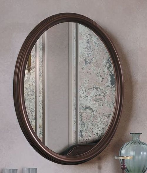 Camel Verdi Walnut French Style Oval Wall Mirror