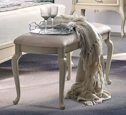 Camel Verdi Ivory French Style Padded Bench