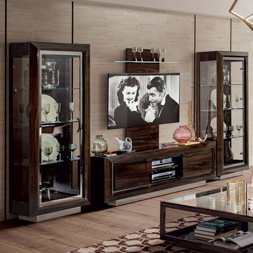 Modum Elite Patrician Walnut Italian 1 Door Vitrine