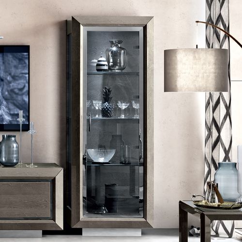 Modum Elite Silver Birch Italian 1 Door Vitrine
