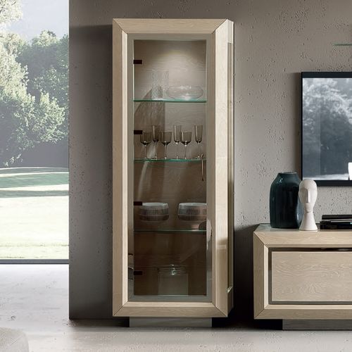 Modum Elite Sand Birch Italian 1 Door Vitrine