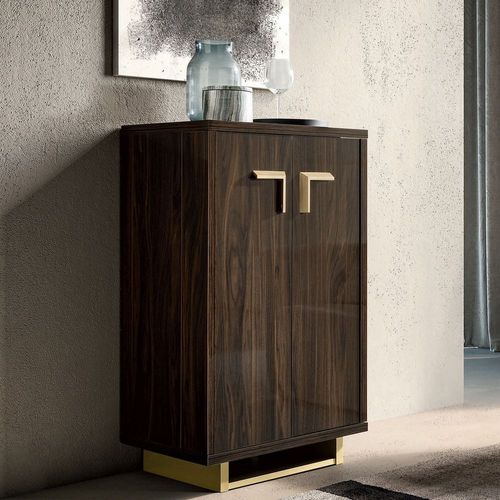 Modum Volare Walnut Italian 2 Door Drink Cabinet