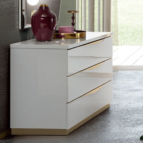 Modum Kharma White Italian 3 Drawer Chest