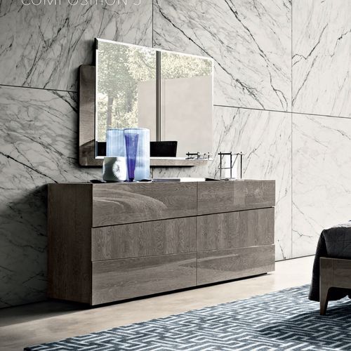 Modum Tekno Silver Birch Italian Double Dresser