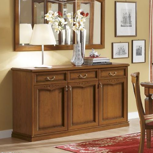 Camel Nostalgia Walnut Italian Large Buffet Sideboard