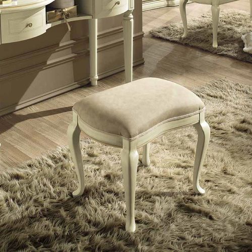 Camel Siena Ivory Italian Padded Dressing Stool
