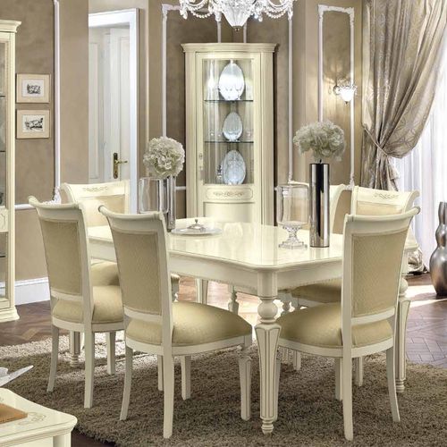 Camel Torriani Ivory Italian Extending Dining Set with Chairs