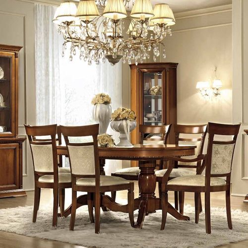 Camel Treviso Cherry Wood Italian Extending Dining Set with Chairs