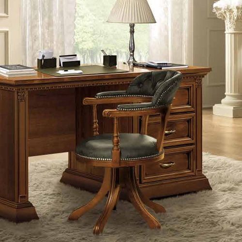 Camel Treviso Cherry Wood Italian Home Office Swivel Chair